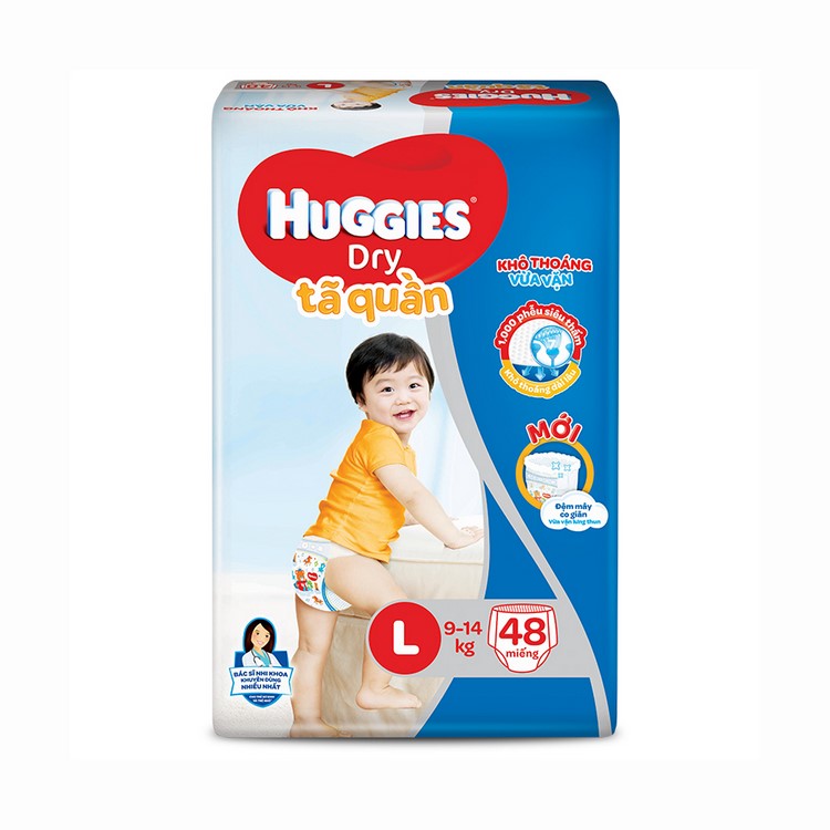 Tã Quần Huggies Dry L48 - Gói 48 Miếng