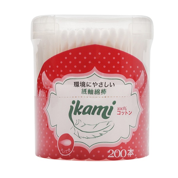 Tăm Bông Thân Giấy Ikami 2 Đầu Giọt Nước - 200 Chiếc