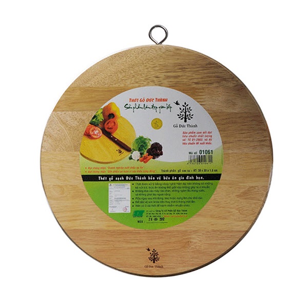 Thớt Tròn Gỗ Đức Thành Khoen Lớn (29.5 X 29.5 X 1.8Cm)