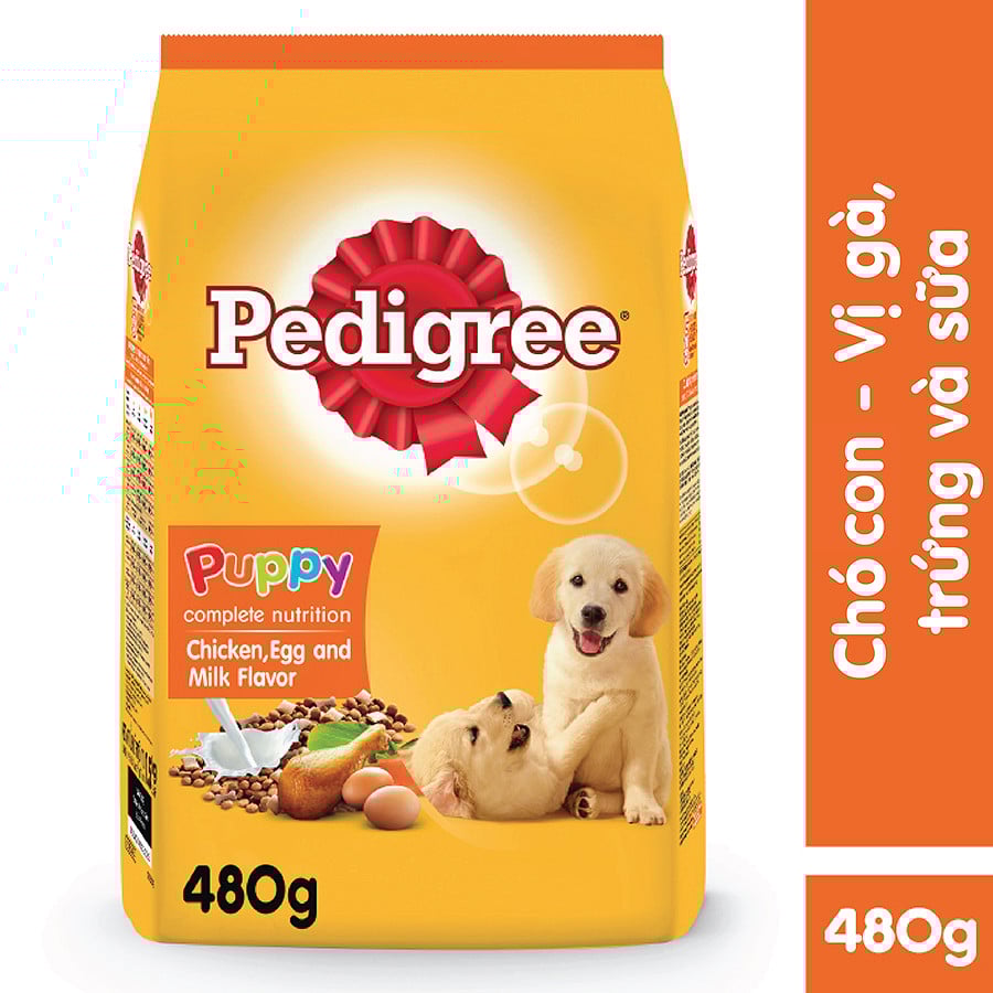 Thức Ăn Cho Chó Pedigree Vị Gà, Trứng Và Sữa Dạng Túi 480G
