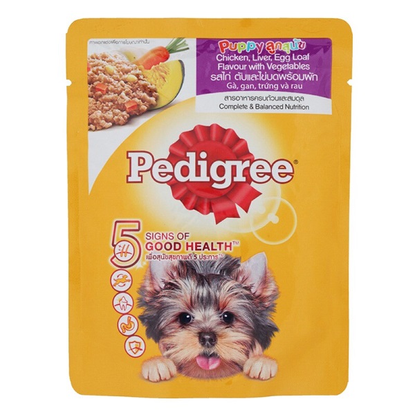 Thức Ăn Chó Con Pedigree Vị Gà, Gan, Trứng Và Rau 80G