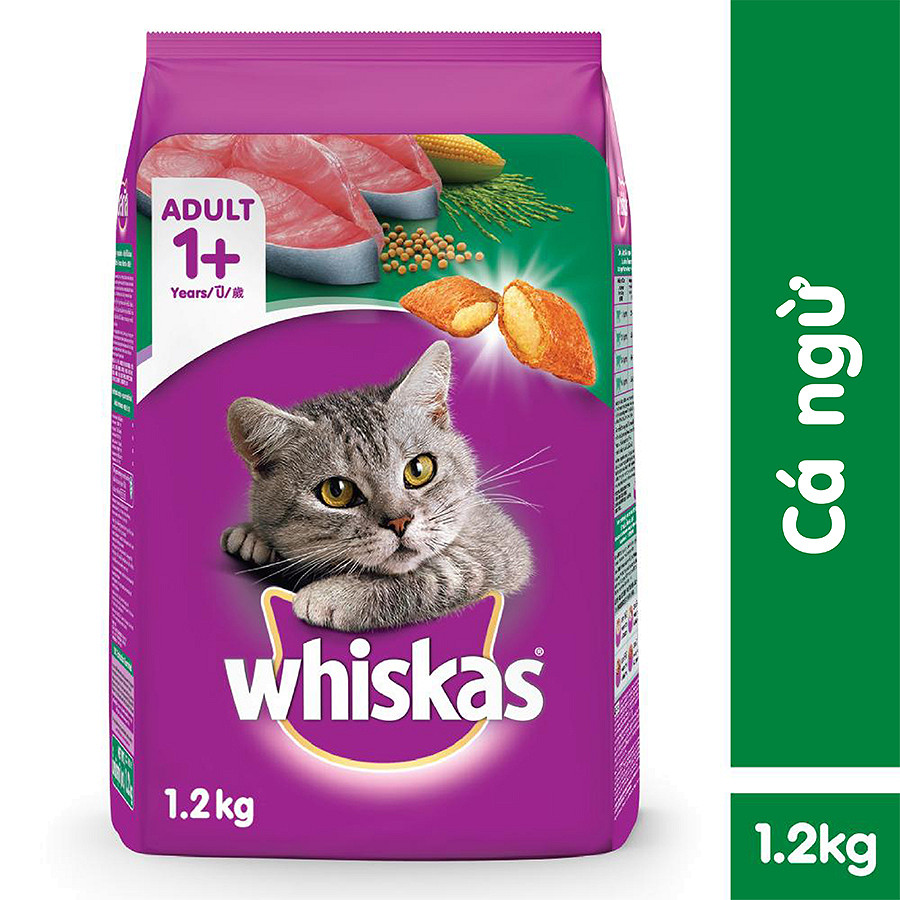Thức Ăn Cho Mèo Lớn Whiskas Vị Cá Ngừ Túi 1.2 Kg