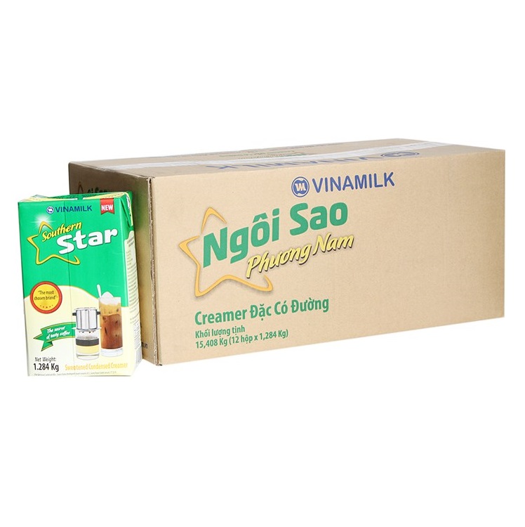 Thùng 12 Sữa Đặc Ngôi Sao Phương Nam Xanh Lá Vinamilk - Hộp Giấy 1284G