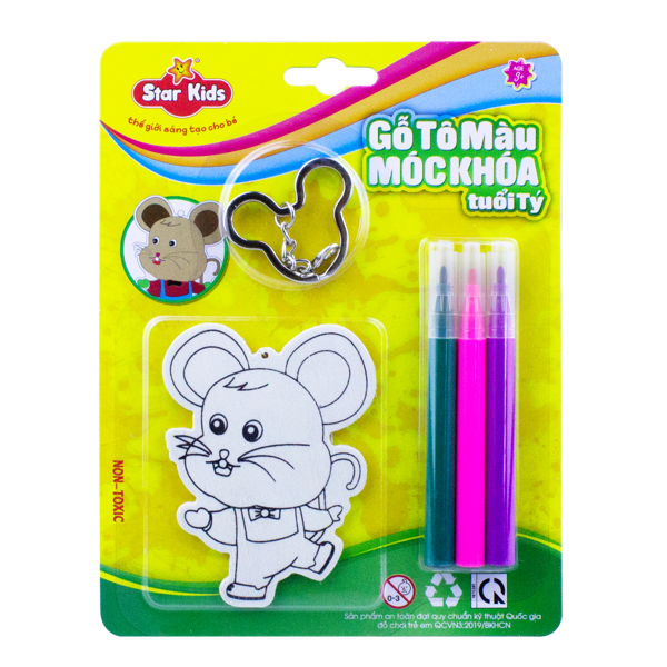 Gỗ Tô Màu Móc Khóa Tuổi Tỵ R - Star K - 231/1