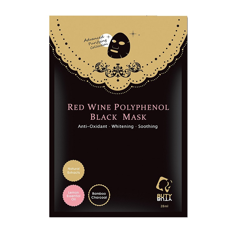 Mặt Nạ Đen Butybuty Polyphenal Vang Đỏ Trẻ Hóa Da