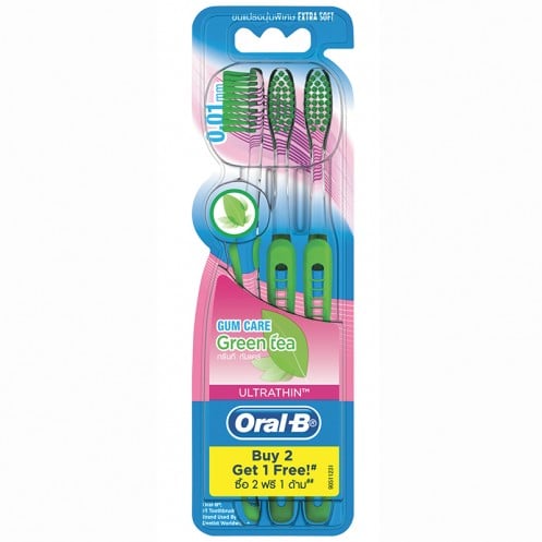Bàn Chải Đánh Răng Oral - B Green Tea Gum Care Siêu Mềm Vỉ 3 Cây