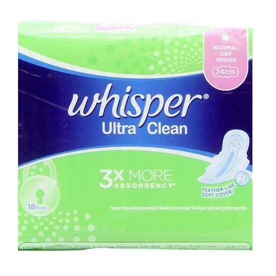 Băng Vệ Sinh Whisper Siêu Mỏng Cánh 18 Miếng
