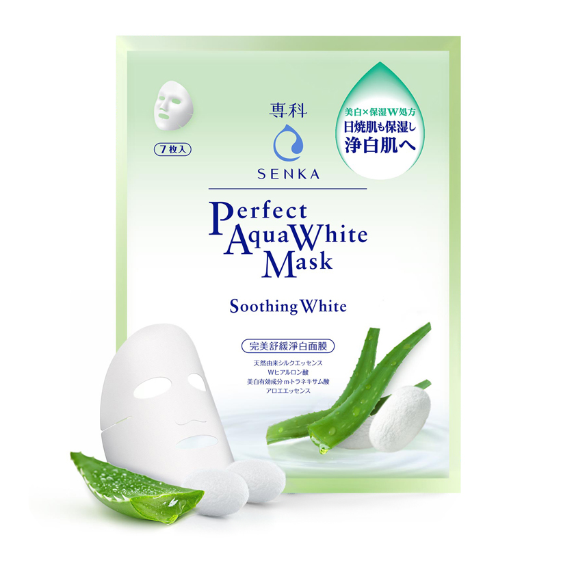 Mặt Nạ Dưỡng Trắng Da Dịu Mát Senka Perfect Aqua White Mask Soothing White 25Ml