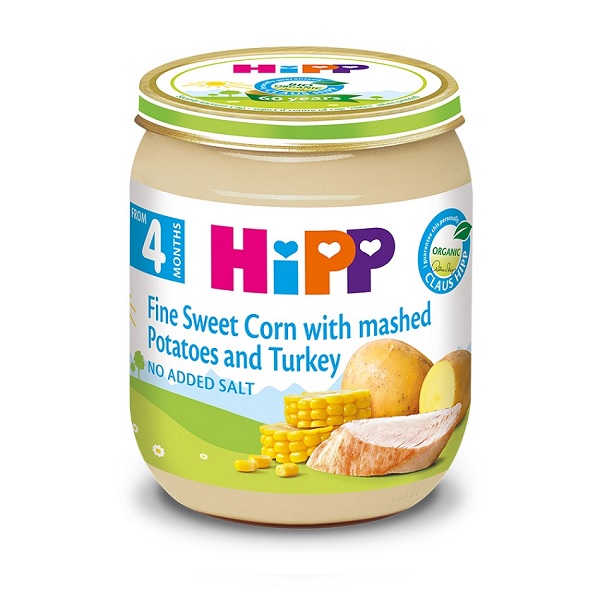 Dinh Dưỡng Đóng Lọ Hipp Ngô Bao Tử, Khoai Tây, Gà Tây 125G