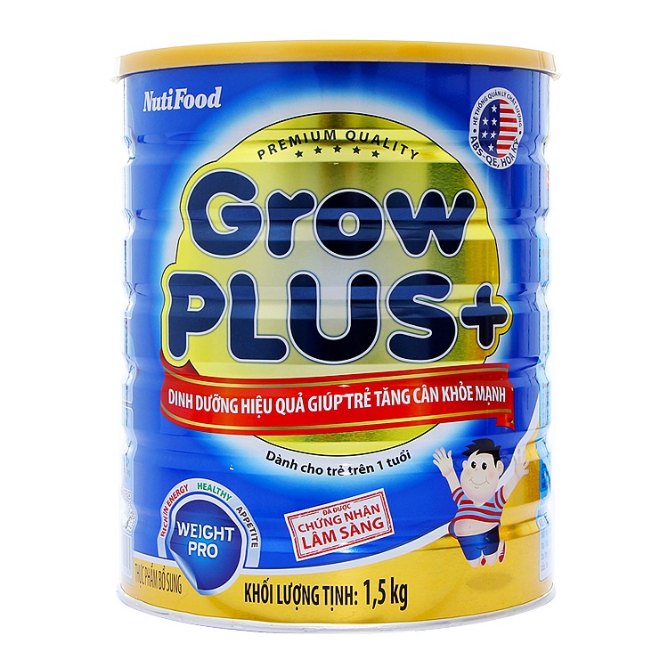 Sữa Bột Growplus + Tăng Cân Khỏe Mạnh - Lon 1.5Kg