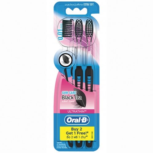 Bàn Chải Đánh Răng Oral - B Black Tea Gum Care Siêu Mềm Vỉ 3 Cây