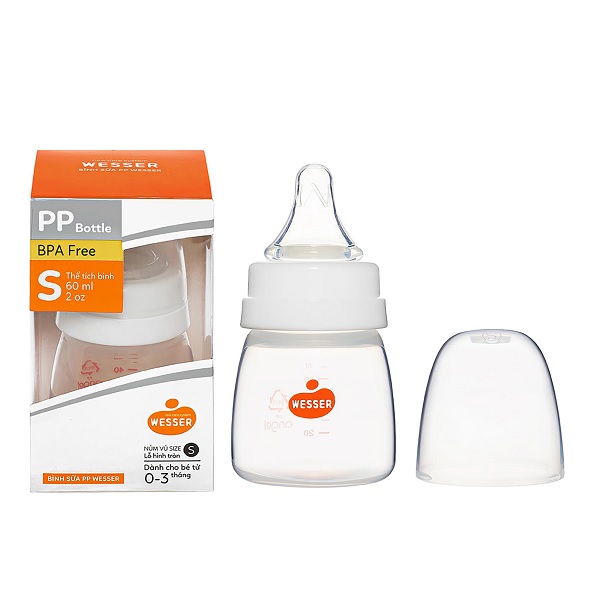 Bình Sữa Pp Cổ Hẹp Angel Wesser 60Ml