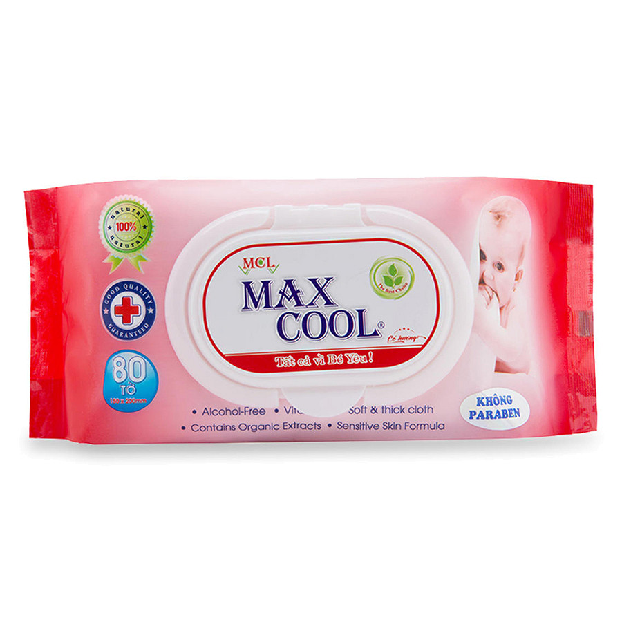 Khăn Ướt Max Cool Có Hương - 80 Tờ