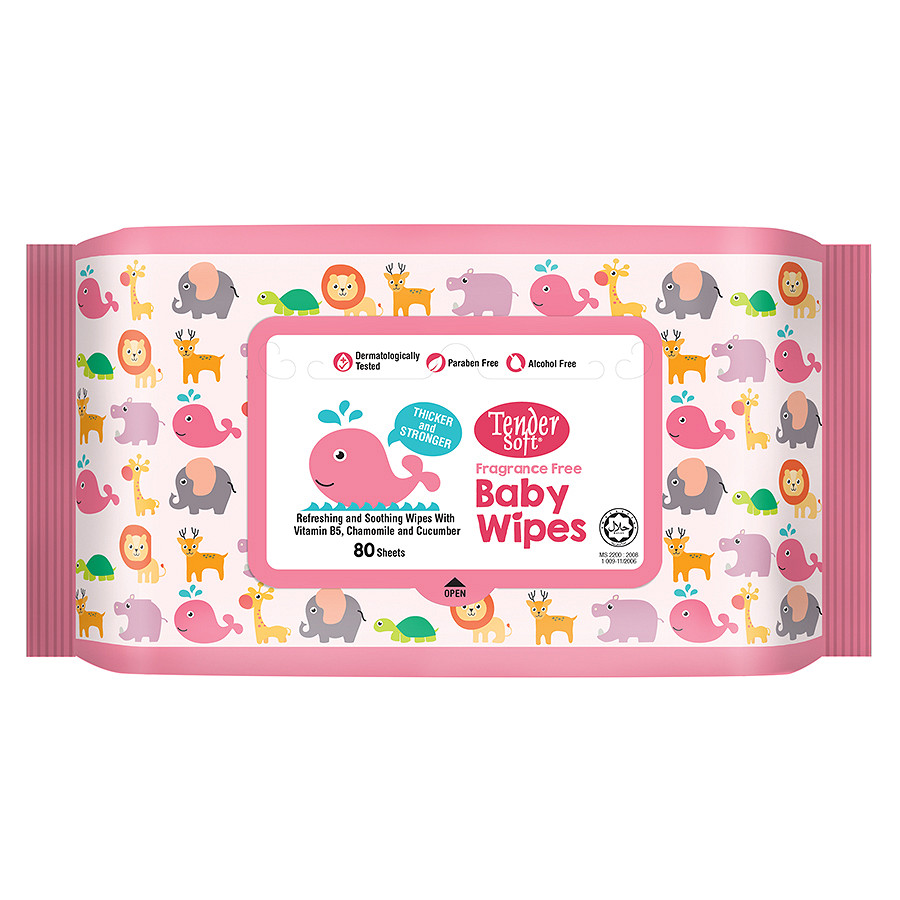 Khăn Ướt Tendersoft Ff Baby Wipes 80 Tờ (Hồng)