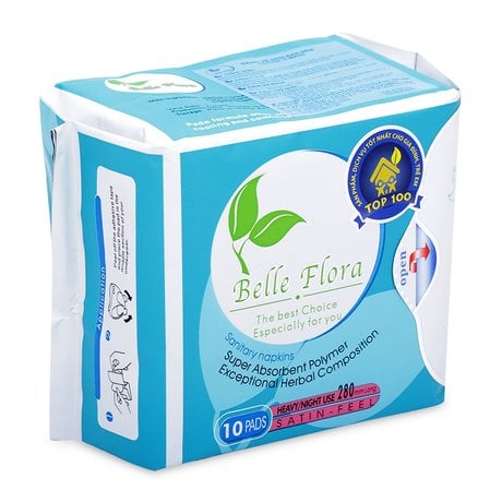 Băng Vệ Sinh Belle Flora Ban Đêm Cotton - 10 Miếng