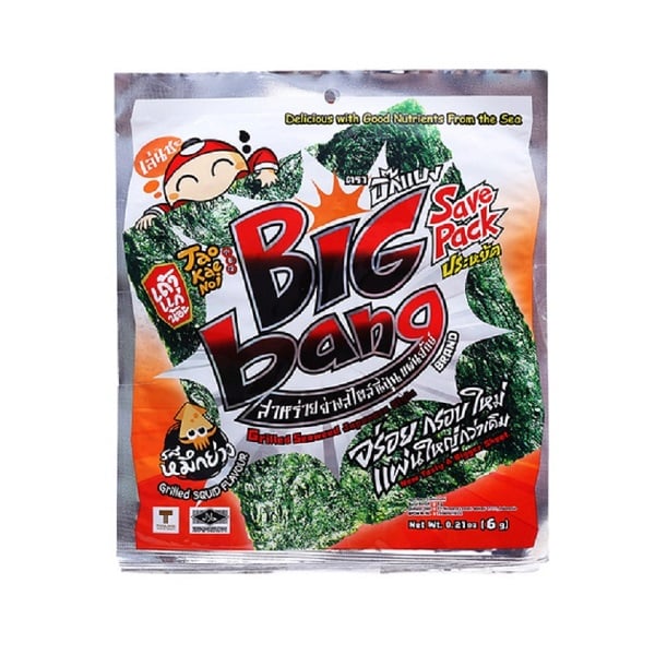 Snack Rong Biển Big Bang Tao Kae Noi 6G - Vị Mực