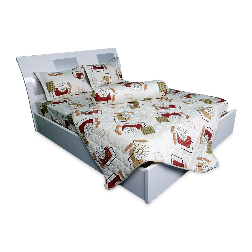 Bộ Chăn Drap Bọc Cotton Hoa Hometex 160 X 200Cm
