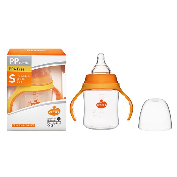 Bình Sữa Pp Cổ Rộng Angel Wesser 180Ml - Giao Màu Ngẫu Nhiên