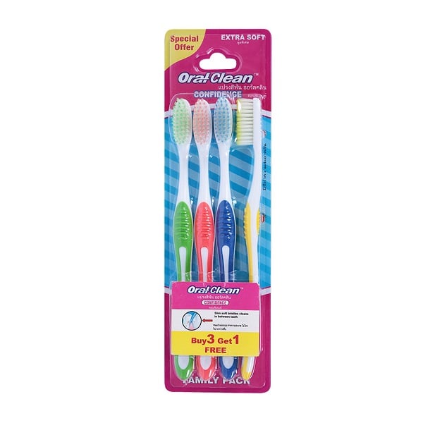 Bàn Chải Đánh Răng Oral - Clean Confidence Extra Soft (3+1)