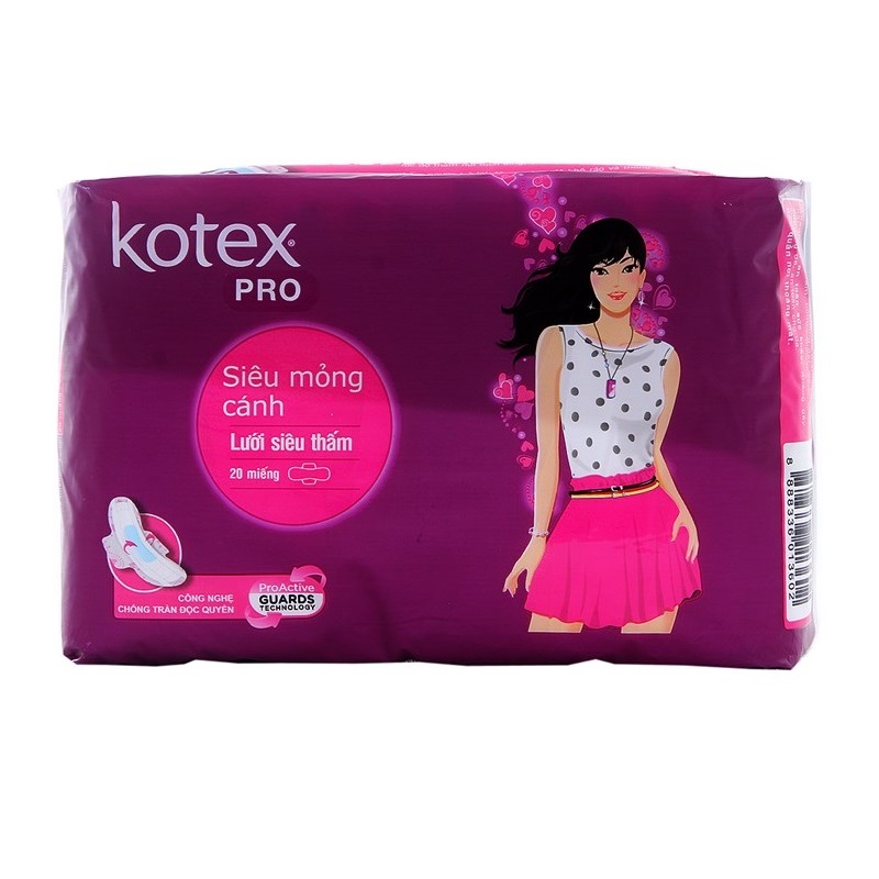 3630528 , 01051506 , 261_1007237775 , 42900 , Bang-Ve-Sinh-Kotex-Pro-Sieu-Mong-Canh-Goi-20-Mieng-261_1007237775 , aeoneshop.com , Băng Vệ Sinh Kotex Pro Siêu Mỏng Cánh - Gói 20 Miếng Băng Vệ Sinh Kotex Pro Siêu Mỏng Cánh - Gói 20 Miếng