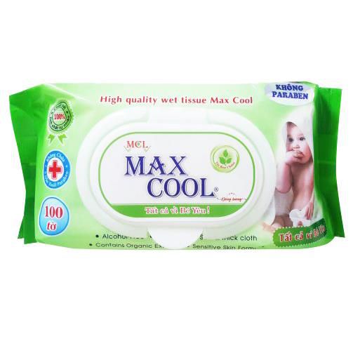 Khăn Ướt Không Hương Max Cool - 100 Tờ