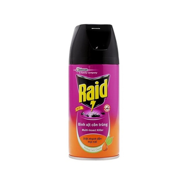 Xịt Côn Trùng Raid Hương Cam Chanh Chai 300Ml