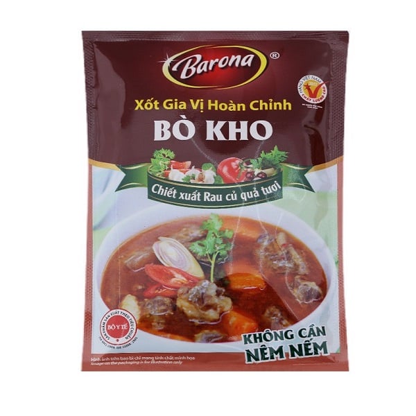 Xốt Gia Vị Hoàn Chỉnh Bò Kho Barona 80G