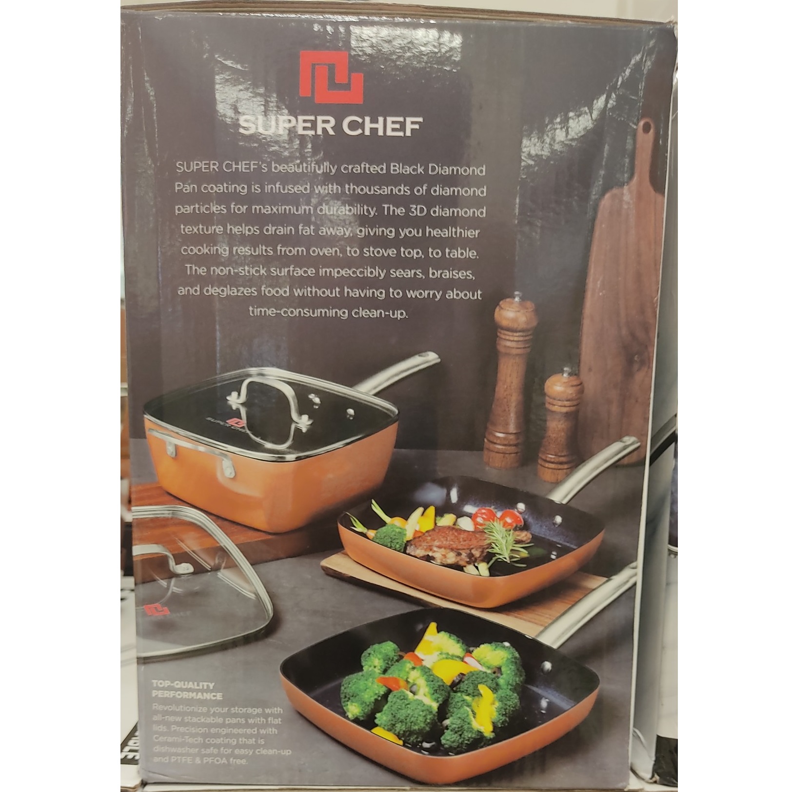 Bộ 3 Nồi Chảo Vuông Super Chef 24Cm Sc_C3324S