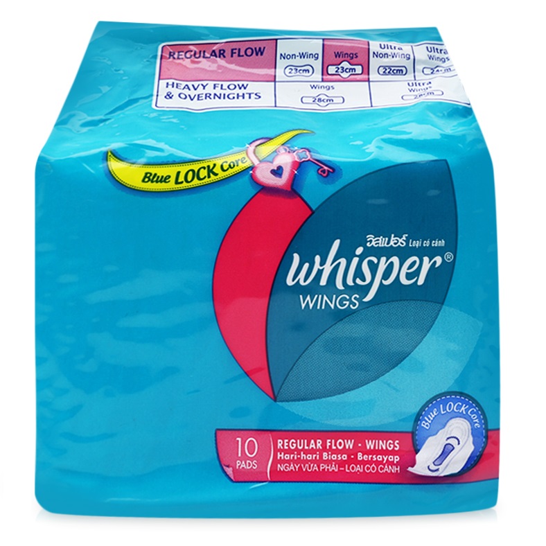 Băng Vệ Sinh Whisper Cánh Thường 10 Miếng