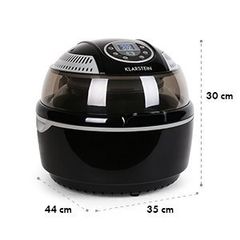 Klarstein - Nồi chiên không dầu màu đen - VitAir Black 1400W Grillen Backen 9 Lit