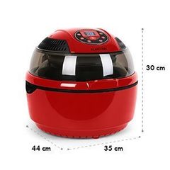 Klarstein - Nồi chiên không dầu màu đỏ - VitAir Rot 1400W Grillen Backen 9 Lit
