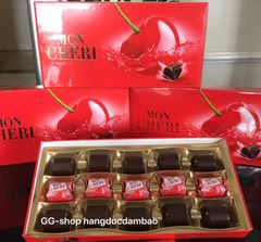 MON CHERI - Kẹo Socola đen nhân rượu & quả anh đào tươi mọng, hộp 15 viên 157gr