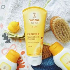 WELEDA Waschlotion & Shampoo Calendula - Sữa tắm gội Weleda dưỡng ẩm cho trẻ sơ sinh và trẻ nhỏ, 200ml