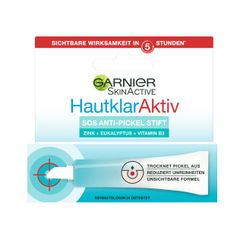 Garnier Hautklar SOS Anti Pickel Stift - Gel trị mụn khẩn cấp, nhanh xẹp mụn viêm, mụn trứng cá, 10 ml
