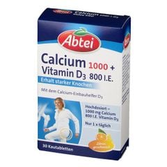 ABTEI Calcium 1000 + D3 800 I.E - Hỗ trợ Xương và Răng chắc khỏe, hộp 30 viên