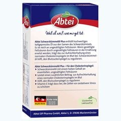 ABTEI Schwarzkuemmeloel - Viên nang giúp cân bằng cholesterol và lượng đường trong máu, giảm mỡ máu, dành cho người huyết áp cao, chống nguy cơ nhồi máu cơ tim và đột quỵ, hộp 48v