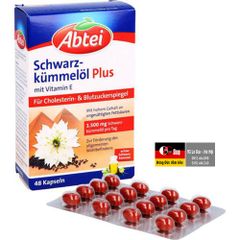 ABTEI Schwarzkuemmeloel - Viên nang giúp cân bằng cholesterol và lượng đường trong máu, giảm mỡ máu, dành cho người huyết áp cao, chống nguy cơ nhồi máu cơ tim và đột quỵ, hộp 48v