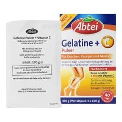 ABTEI - Bột Gelatin và Vitamin C, hỗ trợ DA-KHỚP XƯƠNG-TÓC, đặc biệt là SỤN KHỚP, 4 gói bột 100g - Gelatine Pulver