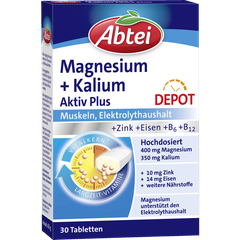 ABTEI Magnesium 400 + Kalium - Viên nén Magie tốt cho cơ bắp và cân bằng điện giải, hộp 30 viên