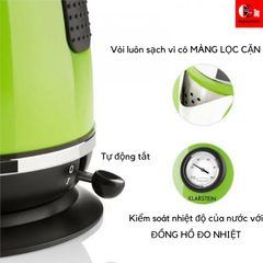 Ấm siêu tốc có đồng hồ đo nhiệt màu trắng 1,7Lit - Klarstein