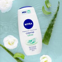 NIVEA Cream Aloe - Sữa tắm Nha Đam dưỡng ẩm cho da khô, chai 250ml