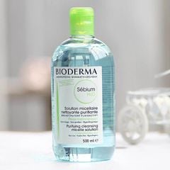 BIODERMA - Sebium H2O , 500ml - Nước tẩy trang dành cho da dầu, da mụn (màu xanh dương)