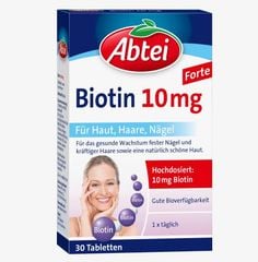 ABTEI Biotin 10mg -  Viên uống tăng cường Biotin đẹp da, tóc và móng tay, hộp 30 viên