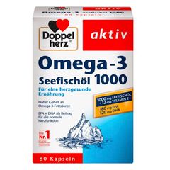 DOPPELHERZ Omega-3 Seefischöl 1000 - Dầu cá tăng cường thị lực, hỗ trợ tim mạch - Hộp 80 viên