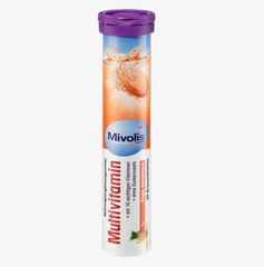 MIVOLIS MultiVitamin - Vitamin tổng hợp vị dứa chuối táo, lọ 20 viên sủi