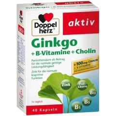 Doppelherz Ginkgo + Vitamine B + Cholin - Viên uống bổ não, hộp 40 viên