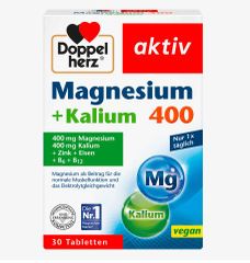DOPPELHERZ Magnesium + Kalium - Hỗ trợ cơ bắp và thần kinh, hộp 30 viên
