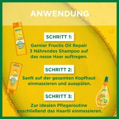 GARNIER Fructis - Dưỡng tóc chuyên sâu xịt không cần xả - Oil Repair 3 Duo-Effekt Pflege Spray, 150 ml