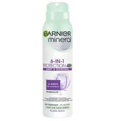 GARNIER - Xịt khử mùi cơ thể bảo vệ cơ thể 6in1, 48h, lọ 150ml Mineral Antitranspirant Deospray 6 in 1 Protection