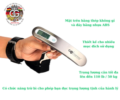 GO TRIPPIN - Cân hành lý điện tử cầm tay kỹ thuật số tải trọng 50kg